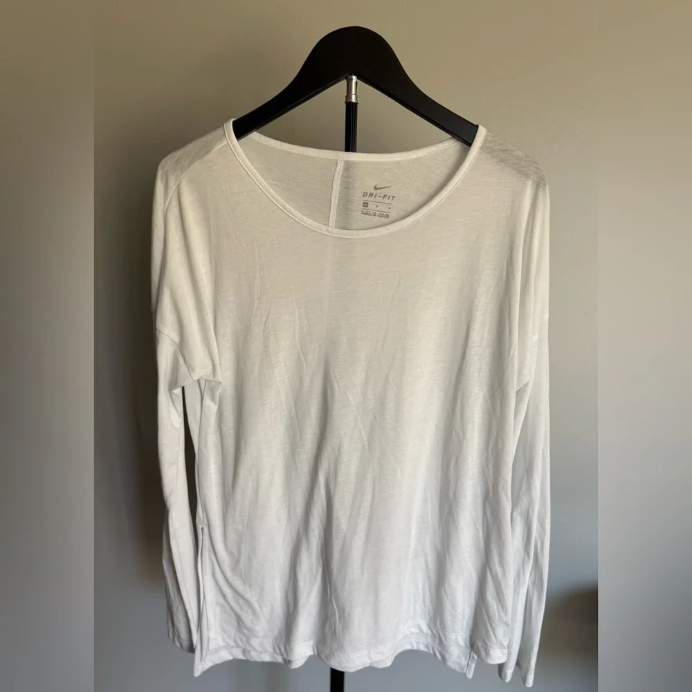 Nike White Long Sleeve Top